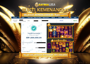 BUKTI KEMENANGAN MEMBER SATRIALIGA Rp 1.500.000