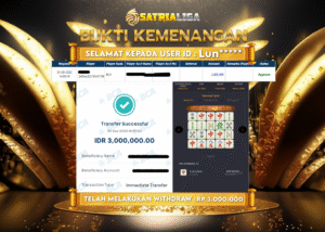 BUKTI KEMENANGAN MEMBER SATRIALIGA Rp 3.000.000