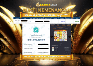 BUKTI KEMENANGAN MEMBER SATRIALIGA Rp 4.000.000