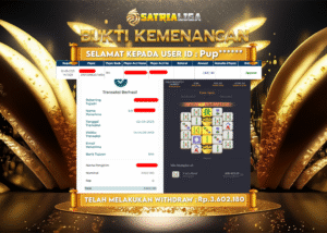 BUKTI KEMENANGAN MEMBER SATRIALIGA Rp 3.608.120
