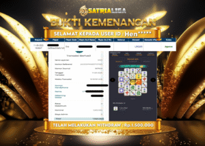 BUKTI KEMENANGAN MEMBER SATRIALIGA Rp 1.500.000