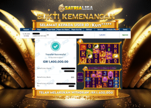 BUKTI KEMENANGAN MEMBER SATRIALIGA Rp 1.400.000