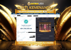 BUKTI KEMENANGAN MEMBER SATRIALIGA Rp 1.700.000