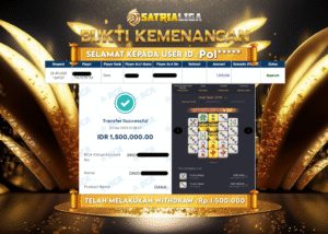 BUKTI KEMENANGAN MEMBER SATRIALIGA Rp 1.500.000