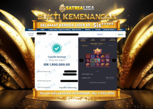 BUKTI KEMENANGAN MEMBER SATRIALIGA Rp 1.900.000