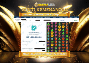 BUKTI KEMENANGAN MEMBER SATRIALIGA Rp 1.000.000