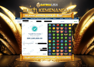 BUKTI KEMENANGAN MEMBER SATRIALIGA Rp 2.051.000