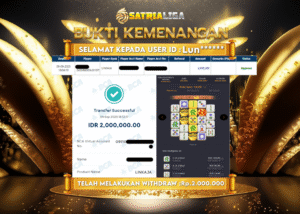 BUKTI KEMENANGAN MEMBER SATRIALIGA Rp 2.000.000