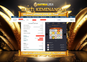 BUKTI KEMENANGAN MEMBER SATRIALIGA Rp 1.149.000