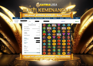 BUKTI KEMENANGAN MEMBER SATRIALIGA Rp 1.800.000