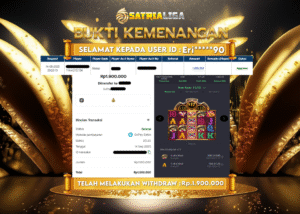 BUKTI KEMENANGAN MEMBER SATRIALIGA Rp 1.900.000