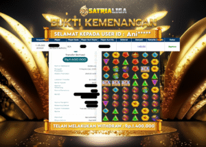 BUKTI KEMENANGAN MEMBER SATRIALIGA Rp 1.400.000