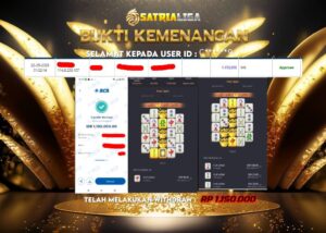 BUKTI KEMENANGAN MEMBER SATRIALIGA Rp 1.150.000