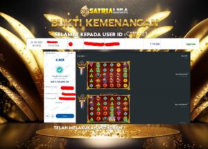 BUKTI KEMENANGAN MEMBER SATRIALIGA Rp 7.116.000