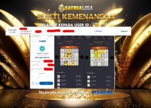 BUKTI KEMENANGAN MEMBER SATRIALIGA Rp 1.260.000