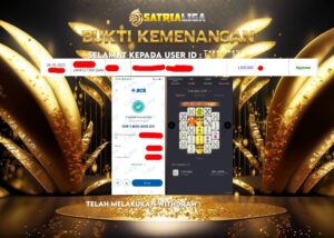 BUKTI KEMENANGAN MEMBER SATRIALIGA Rp 1.800.000
