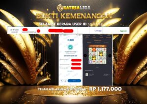 BUKTI KEMENANGAN MEMBER SATRIALIGA Rp 1.177.000