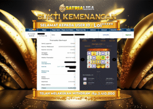 BUKTI KEMENANGAN MEMBER SATRIALIGA Rp 3.410.000