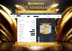 BUKTI KEMENANGAN MEMBER SATRIALIGA Rp 1.000.000