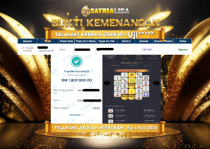 BUKTI KEMENANGAN MEMBER SATRIALIGA Rp 1.807.000