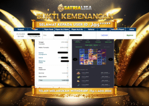 BUKTI KEMENANGAN MEMBER SATRIALIGA Rp 1.400.000