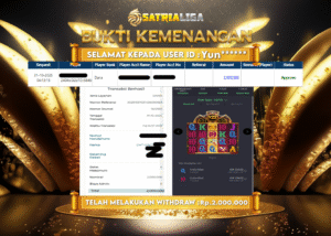 BUKTI KEMENANGAN MEMBER SATRIALIGA Rp 2.000.000