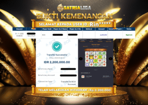 BUKTI KEMENANGAN MEMBER SATRIALIGA Rp 2.400.000