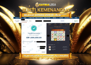 BUKTI KEMENANGAN MEMBER SATRIALIGA Rp 1.000.000