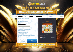 BUKTI KEMENANGAN MEMBER SATRIALIGA Rp 6.264.000
