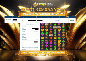 BUKTI KEMENANGAN MEMBER SATRIALIGA Rp 2.400.000