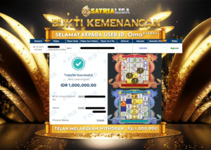 BUKTI KEMENANGAN MEMBER SATRIALIGA Rp 1.000.000