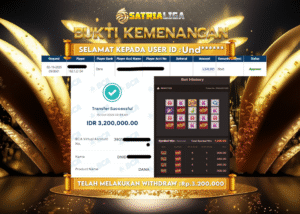 BUKTI KEMENANGAN MEMBER SATRIALIGA Rp 3.200.000