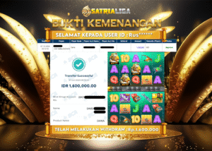 BUKTI KEMENANGAN MEMBER SATRIALIGA Rp 1.600.000