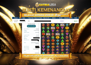 BUKTI KEMENANGAN MEMBER SATRIALIGA Rp 1.000.000