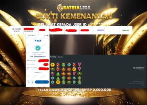 BUKTI KEMENANGAN MEMBER SATRIALIGA Rp 2.000.000