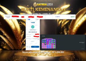 BUKTI KEMENANGAN MEMBER SATRIALIGA Rp 3.108.180