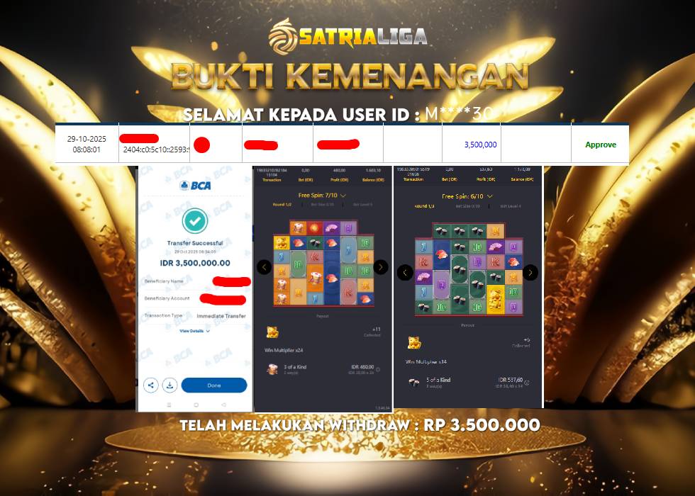 UKTI KEMENANGAN MEMBER SATRIALIGA Rp 3.500.000