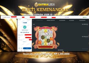 BUKTI KEMENANGAN MEMBER SATRIALIGA Rp 1.351.000