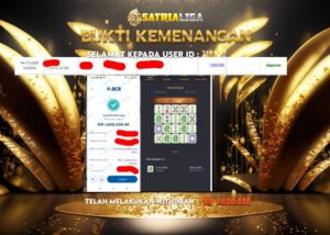 BUKTI KEMENANGAN MEMBER SATRIALIGA Rp 1.600.000