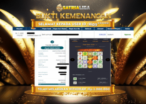 BUKTI KEMENANGAN MEMBER SATRIALIGA Rp 3.000.000