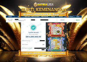 BUKTI KEMENANGAN MEMBER SATRIALIGA Rp 3.200.000
