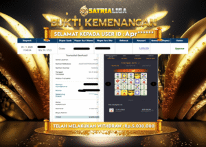 BUKTI KEMENANGAN MEMBER SATRIALIGA Rp 5.030.000