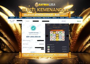 BUKTI KEMENANGAN MEMBER SATRIALIGA Rp 1.000.000