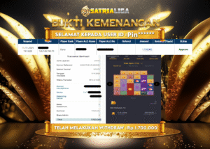 BUKTI KEMENANGAN MEMBER SATRIALIGA Rp 1.700.000