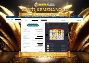 BUKTI KEMENANGAN MEMBER SATRIALIGA Rp 7.000.000