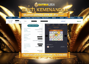 BUKTI KEMENANGAN MEMBER SATRIALIGA Rp 2.000.000
