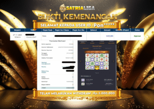 BUKTI KEMENANGAN MEMBER SATRIALIGA Rp 3.000.000