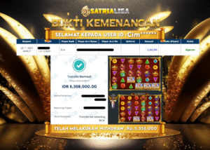 BUKTI KEMENANGAN MEMBER SATRIALIGA Rp 5.358.000