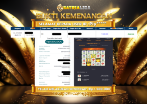 BUKTI KEMENANGAN MEMBER SATRIALIGA Rp 1.000.000