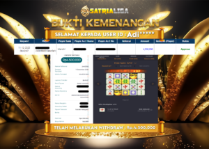 BUKTI KEMENANGAN MEMBER SATRIALIGA Rp 4.500.000